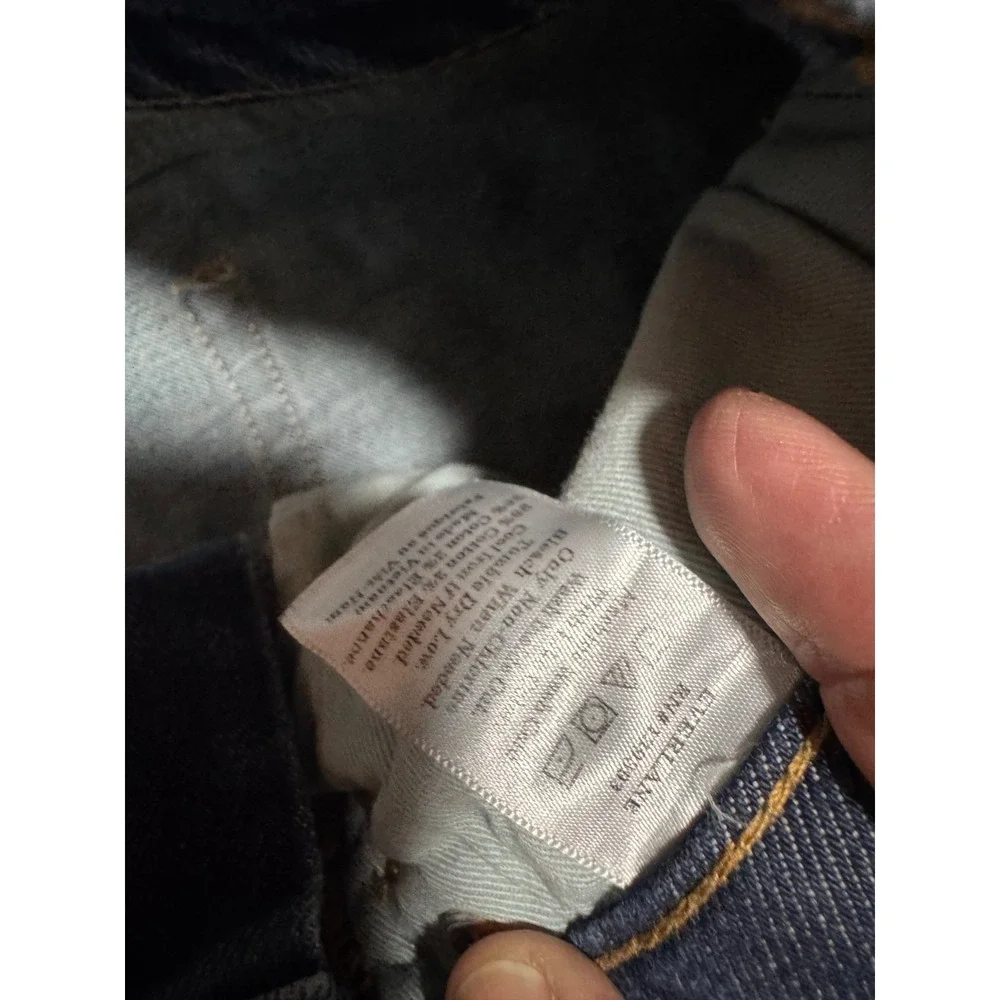 Everlane Women's Dark Wash Raw Hem Cropped Jeans Size 28 Minimalist Denim